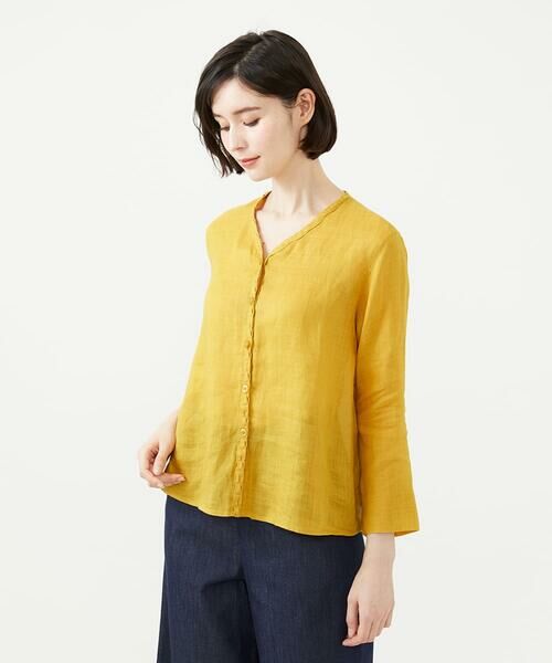 Sybilla / シビラ シャツ・ブラウス | ツイストVネックリネンブラウス | 詳細1