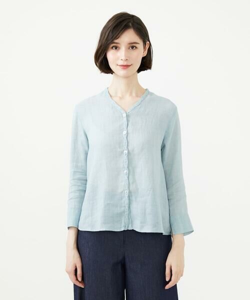 Sybilla / シビラ シャツ・ブラウス | ツイストVネックリネンブラウス | 詳細3