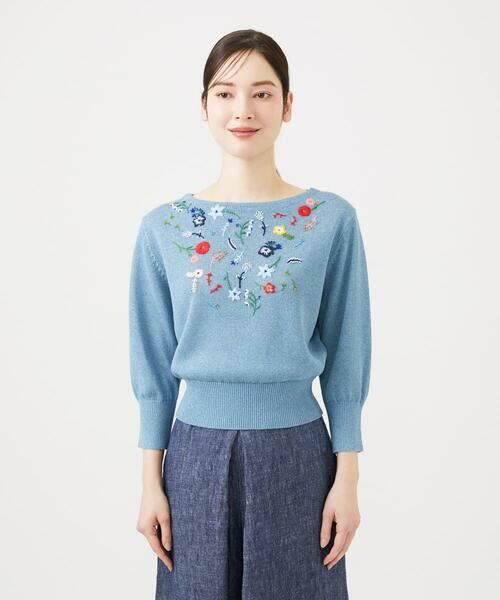 Sybilla / シビラ ニット・セーター | ビーズフラワー刺繍ニット | 詳細2