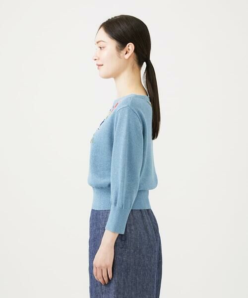 Sybilla / シビラ ニット・セーター | ビーズフラワー刺繍ニット | 詳細3