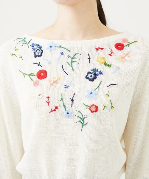 Sybilla / シビラ ニット・セーター | ビーズフラワー刺繍ニット | 詳細12