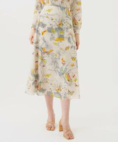 Sybilla / シビラ ロング・マキシ丈スカート | バタフライ&フラワープリントスカート