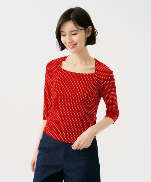 Sybilla / シビラ カットソー | ドットプリントカットソー（レッド）