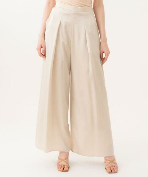 Sybilla / シビラ チノ・ワークパンツ | サテンタックパンツ（シャンパンゴールド）