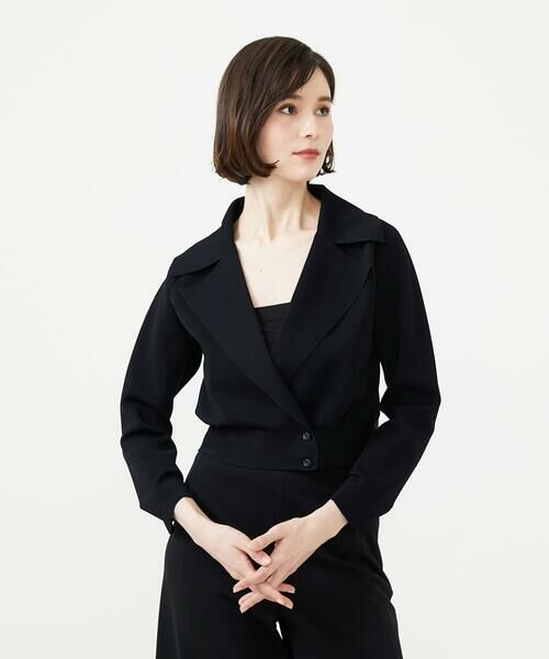 Sybilla / シビラ カーディガン・ボレロ | クロップドニットジャケット（ブラック）
