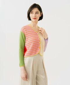 Sybilla / シビラ カーディガン・ボレロ | ブロックボーダーカーディガン