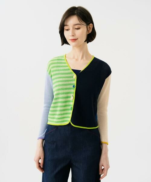 Sybilla / シビラ カーディガン・ボレロ | ブロックボーダーカーディガン | 詳細4