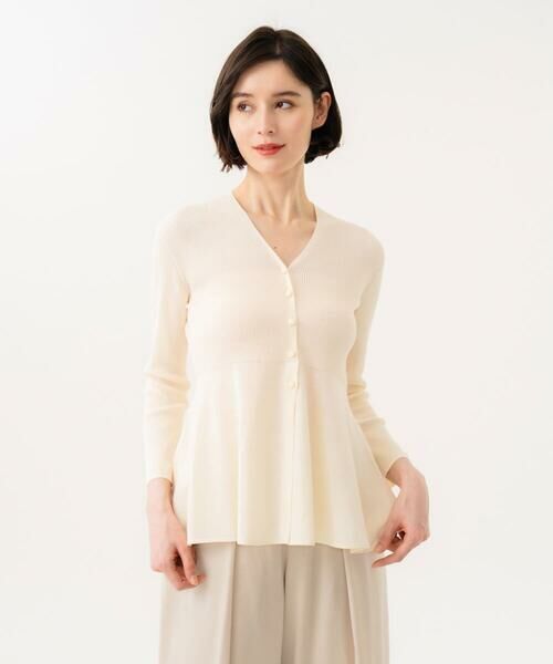 Sybilla / シビラ カーディガン・ボレロ | ペプラムリブカーディガン（アイボリー）