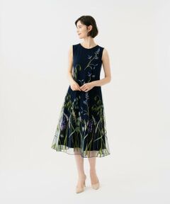 Sybilla / シビラ ドレス | リーフ刺繍チュールドレス