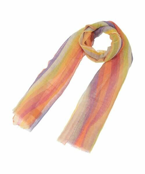 Sybilla / シビラ マフラー・ショール・スヌード・ストール | マルチストライプリネンストール | 詳細5