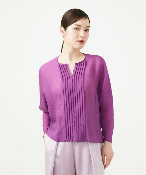 Sybilla / シビラ シャツ・ブラウス | ピンタックシアーブラウス（パープル）