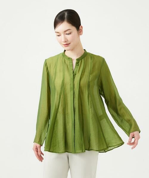 Sybilla / シビラ シャツ・ブラウス | フレアシアーブラウス（カーキ）