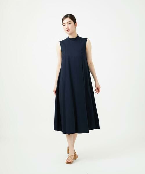 Sybilla / シビラ ロング・マキシ丈ワンピース | ボトルネックテントラインドレス（ネイビー）