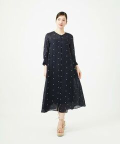 Sybilla / シビラ ロング・マキシ丈ワンピース | ダイヤ刺繍リネンドレス