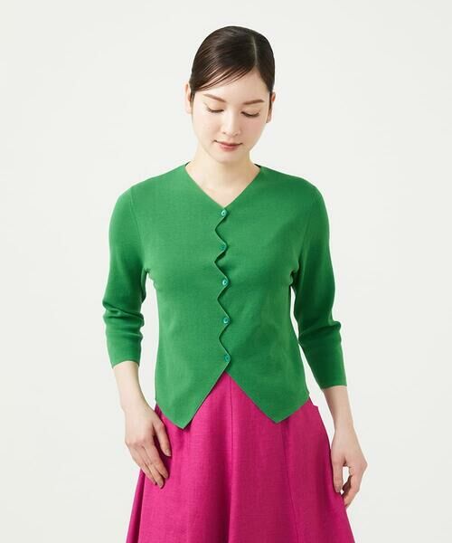 Sybilla / シビラ カーディガン・ボレロ | ジグザグカーディガン（グリーン）