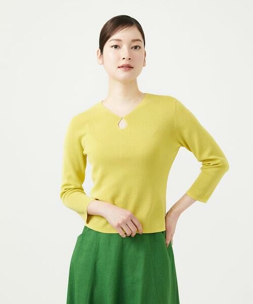 Sybilla / シビラ ニット・セーター | ダイヤキーホールニット（イエロー）
