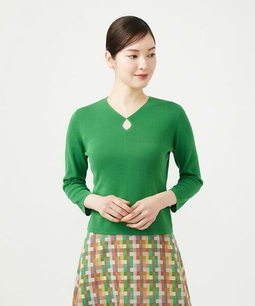 Sybilla / シビラ ニット・セーター | ダイヤキーホールニット（グリーン）