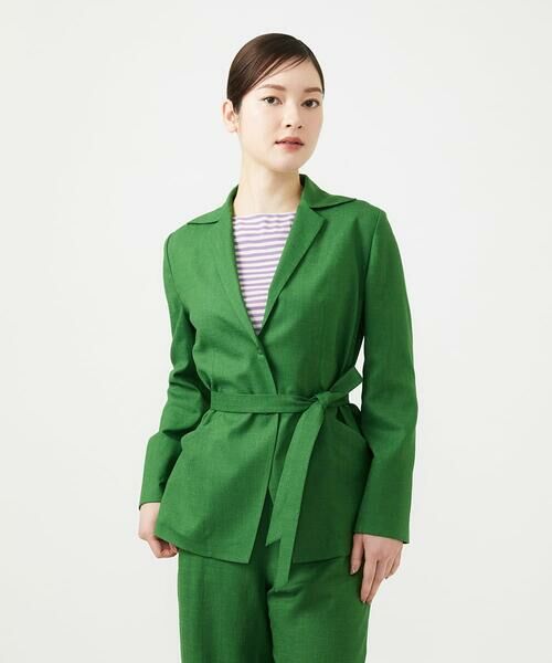 Sybilla / シビラ テーラードジャケット | トリアセリネンジャケット（グリーン）