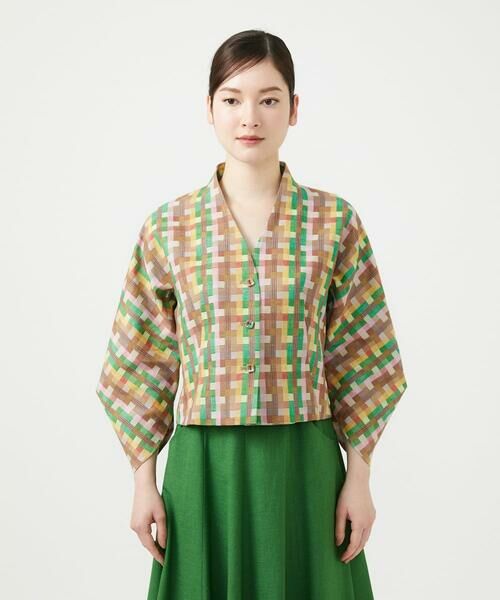 Sybilla / シビラ ノーカラージャケット | チェックジャカードジャケット | 詳細1