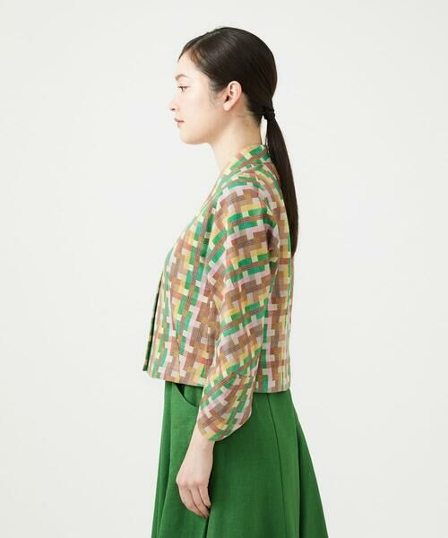 Sybilla / シビラ ノーカラージャケット | チェックジャカードジャケット | 詳細2