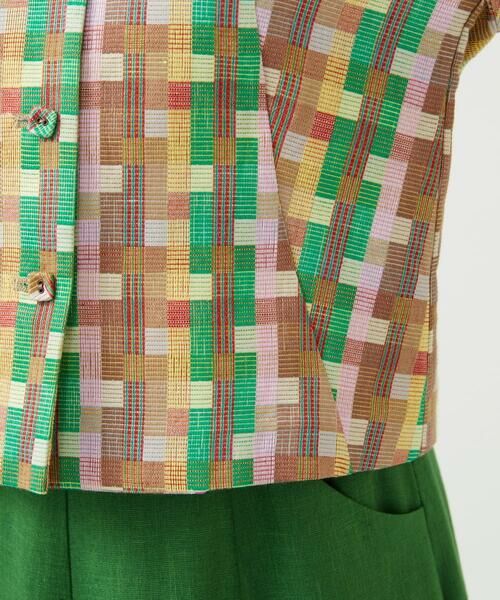 Sybilla / シビラ ノーカラージャケット | チェックジャカードジャケット | 詳細8