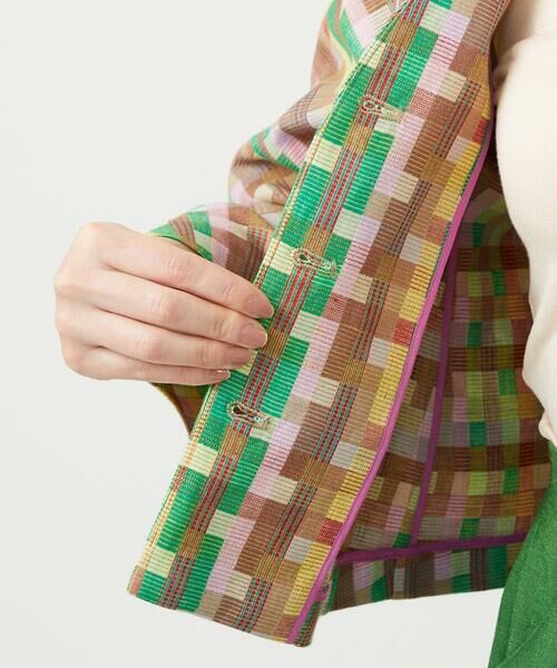 Sybilla / シビラ ノーカラージャケット | チェックジャカードジャケット | 詳細9