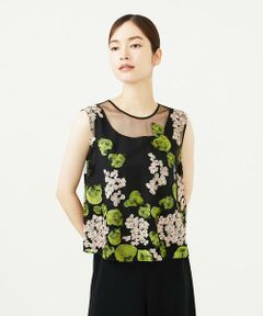 Sybilla / シビラ シャツ・ブラウス | アジサイ刺繍チュールブラウス