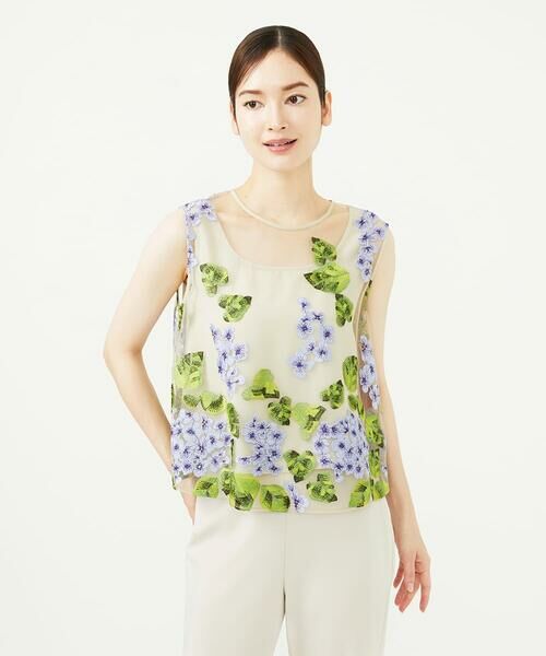 Sybilla / シビラ シャツ・ブラウス | アジサイ刺繍チュールブラウス | 詳細1