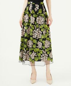 Sybilla / シビラ ロング・マキシ丈スカート | アジサイ刺繍チュールスカート