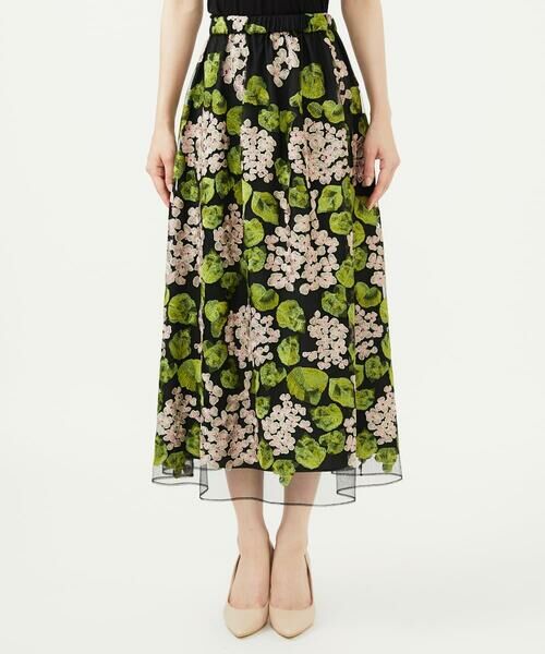 Sybilla / シビラ ロング・マキシ丈スカート | アジサイ刺繍チュールスカート | 詳細3