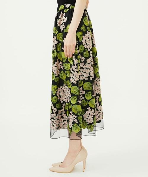 Sybilla / シビラ ロング・マキシ丈スカート | アジサイ刺繍チュールスカート | 詳細4