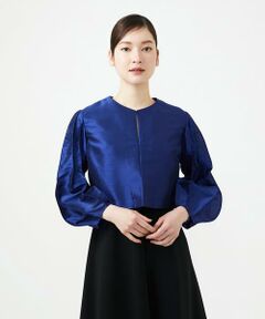 Sybilla / シビラ ノーカラージャケット | デザインスリーブショートジャケット