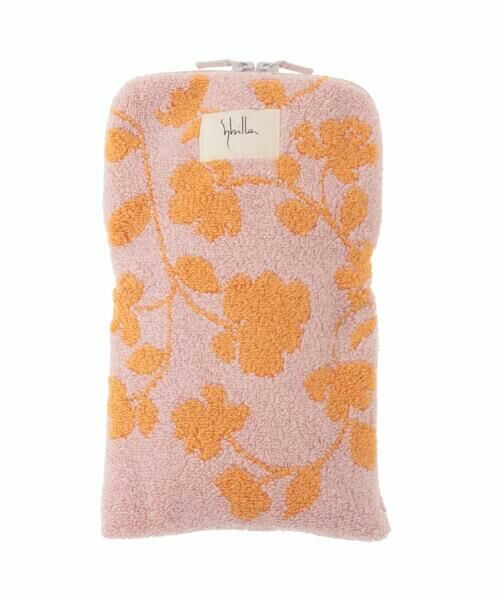 Sybilla / シビラ ハンカチ | ボタニカル柄ファスナー付きタオル（ピンク系）