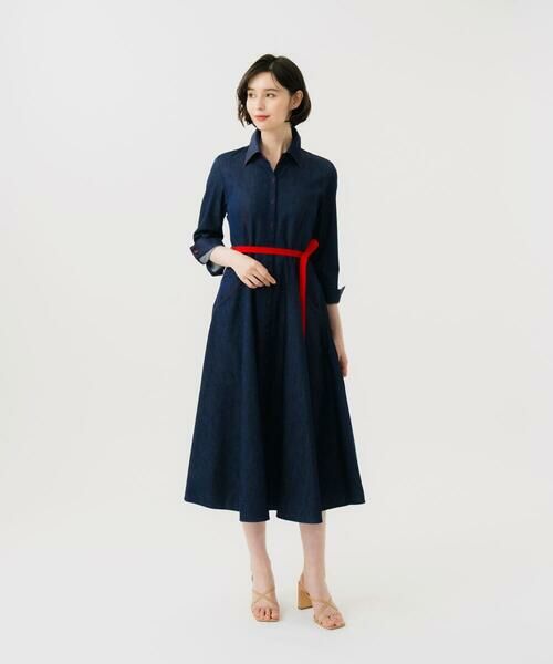 Sybilla / シビラ ロング・マキシ丈ワンピース | 【再入荷】ステッチデニムドレス（ネイビー）