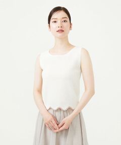 Sybilla / シビラ ニット・セーター | スカラップヘムノースリーブニット
