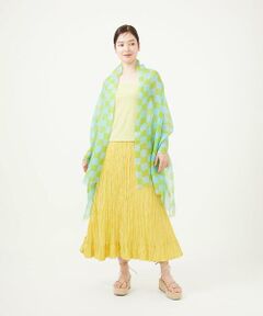 Sybilla / シビラ マフラー・ショール・スヌード・ストール | チェッカー柄リネンストール