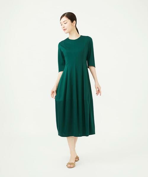 Sybilla / シビラ ロング・マキシ丈ワンピース | コクーンシルエットジャージードレス（グリーン）