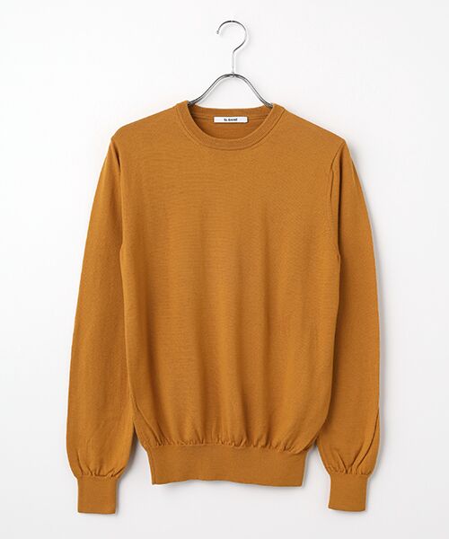 item SELECT / アイテムセレクト ニット・セーター | メリノウールクルーネック（オレンジ）