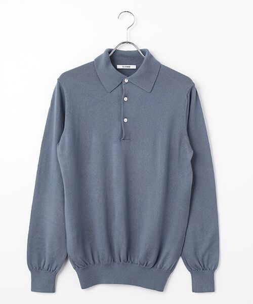 item SELECT / アイテムセレクト ニット・セーター | メリノウールポロ（ブルーグレー）