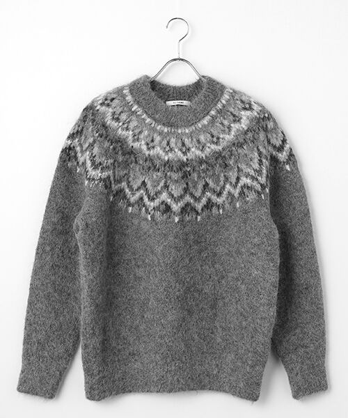 item SELECT / アイテムセレクト ニット・セーター | ノルディッククルーネック（グレー）