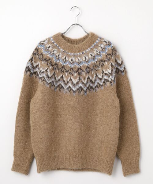 item SELECT / アイテムセレクト ニット・セーター | ノルディッククルーネック（キャメル）