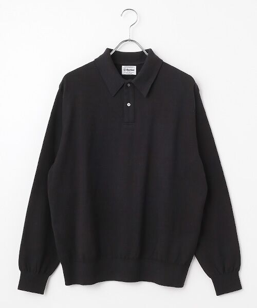 item SELECT / アイテムセレクト ニット・セーター | ライトウェーブコットン ニットポロ（BLACK）
