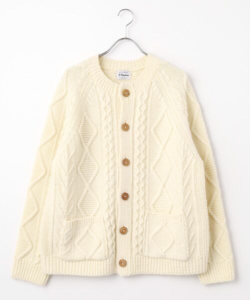 item SELECT / アイテムセレクト カーディガン・ボレロ | アランニットカーディガン（WHITE）