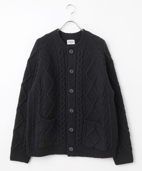 item SELECT / アイテムセレクト カーディガン・ボレロ | アランニットカーディガン（BLACK）