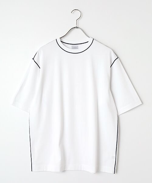 item SELECT / アイテムセレクト Tシャツ | Loutus Loopback Jersey Color Stitch Crew Neck Short Sleeve T（White×Midnight Blue）