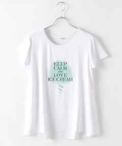 レーヨンベア天竺アイスクリームプリントTシャツ