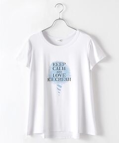 レーヨンベア天竺アイスクリームプリントTシャツ