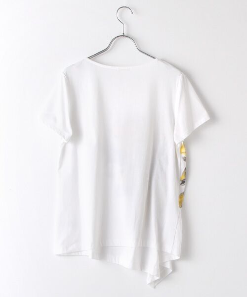 TABASA / タバサ Tシャツ | コットン天竺フラワープリント収縮刺繍Tシャツ | 詳細1