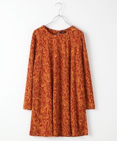 TABASA / タバサ チュニック | ポリエステルスムースレースプリント長袖チュニック