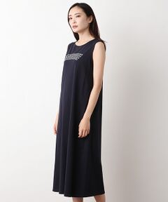 TABASA / タバサ ロング・マキシ丈ワンピース | コットン天竺タイプライタープリントワンピース